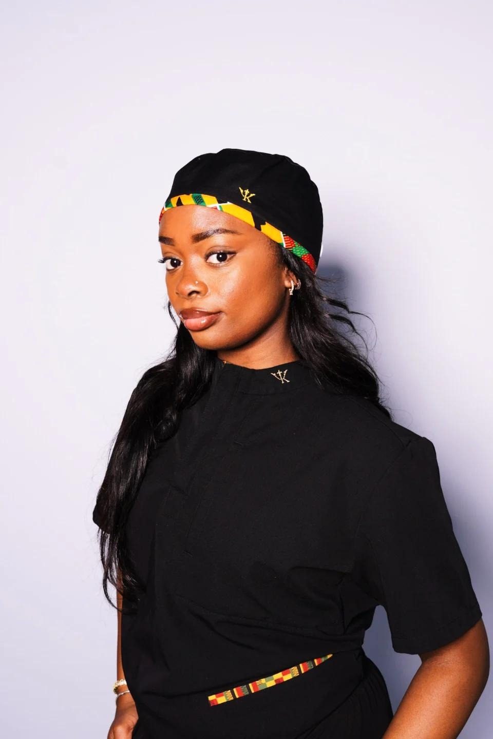 Photo of a model wearing a scrub cap